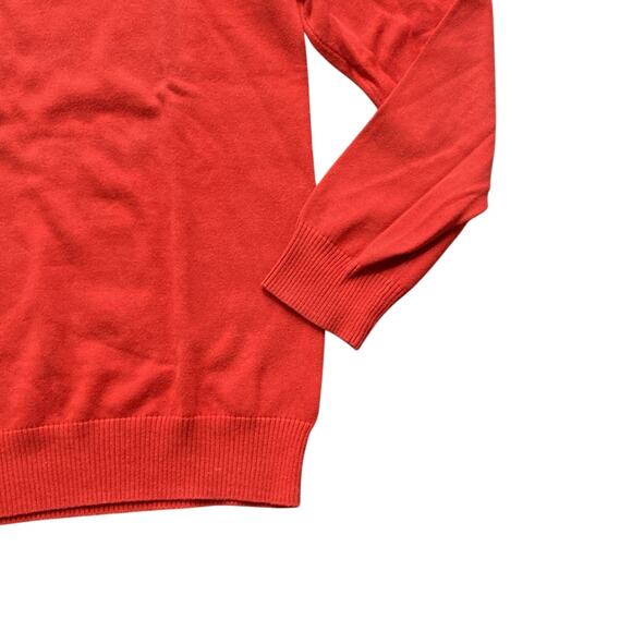 OLD NAVY Quarter Zip Sweater Mens Sz Medium Orange Classic Preppy Ribbed Hem - Picture 3 of 4